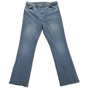 Lauren Jeans Co Jean Women 35x30, Tag 14 Classic Straight Blue Stretch Distress